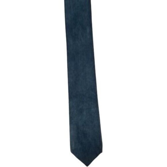 Vintage 1980s Skinny Grey Suede Tie Retro Mod New Wave - Picture 2 of 4